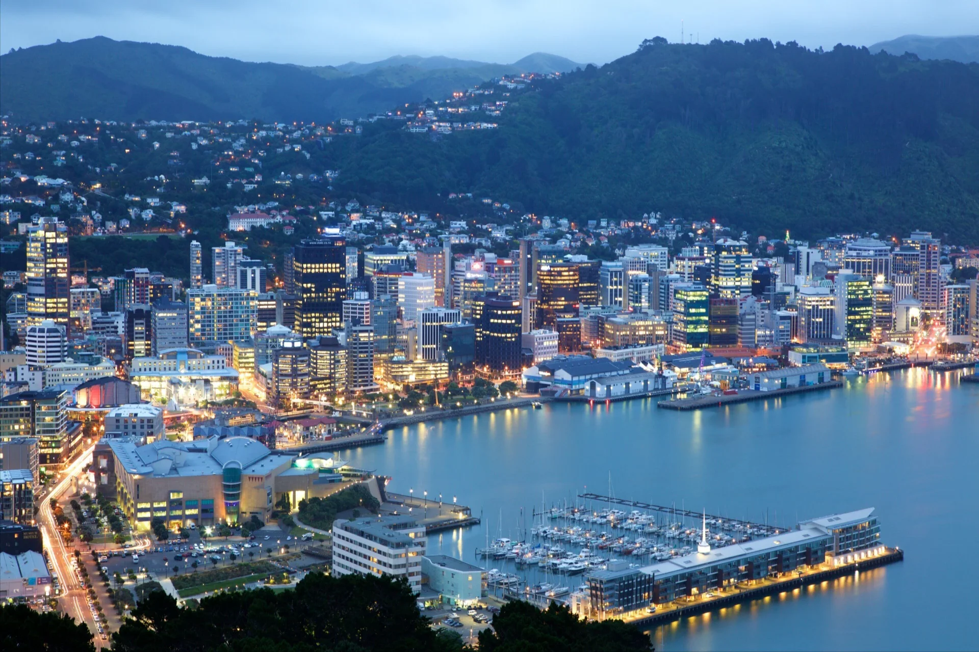 Best things in New Zealand - Wellington waterfront cityscape and harbor views