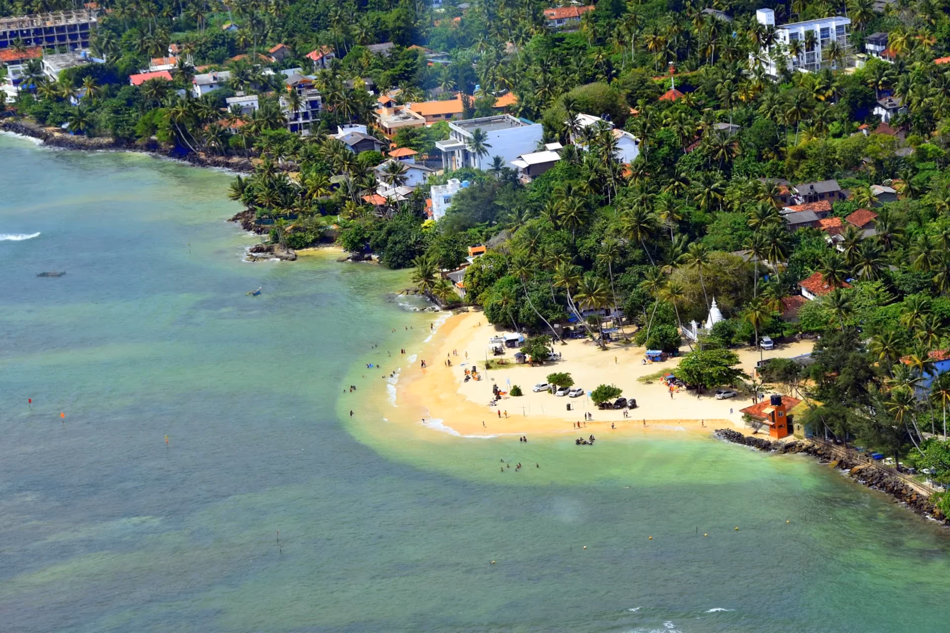 Polhena Beach coral reef with sea turtles South Sri Lanka beaches