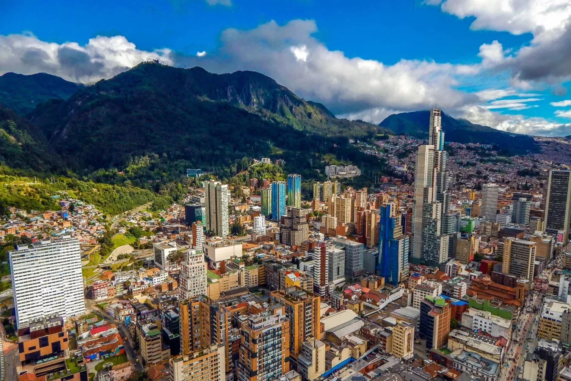 Bogotá skyline with Andes Mountains backdrop, Colombia as a luxury country to visit in December for couples