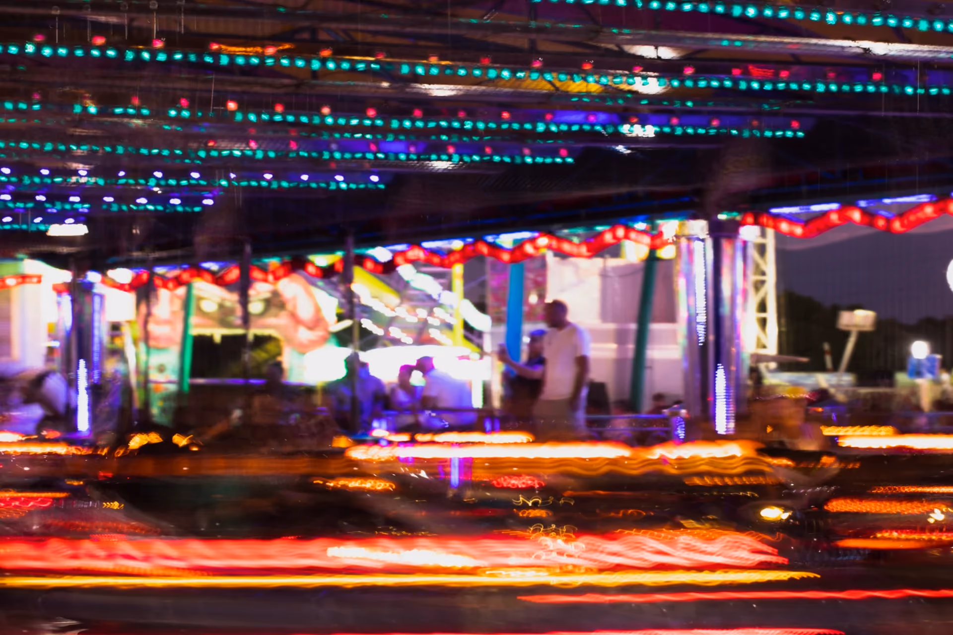 Colorful blurred nightclub lights in Bangkok Thailand — nightlife energy compared in Bali vs Thailand: The Ultimate Activity Comparison