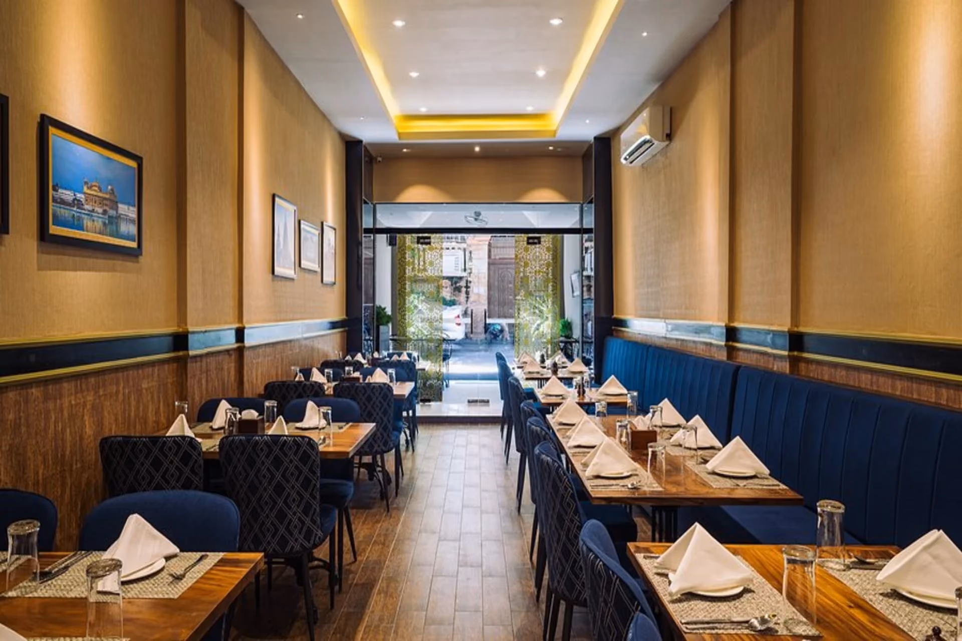 The warm, well-appointed dining room of Namaste India Restaurant in Phnom Penh — a go-to spot for Indian food lovers and one of the top picks in Cambodia vs Sri Lanka