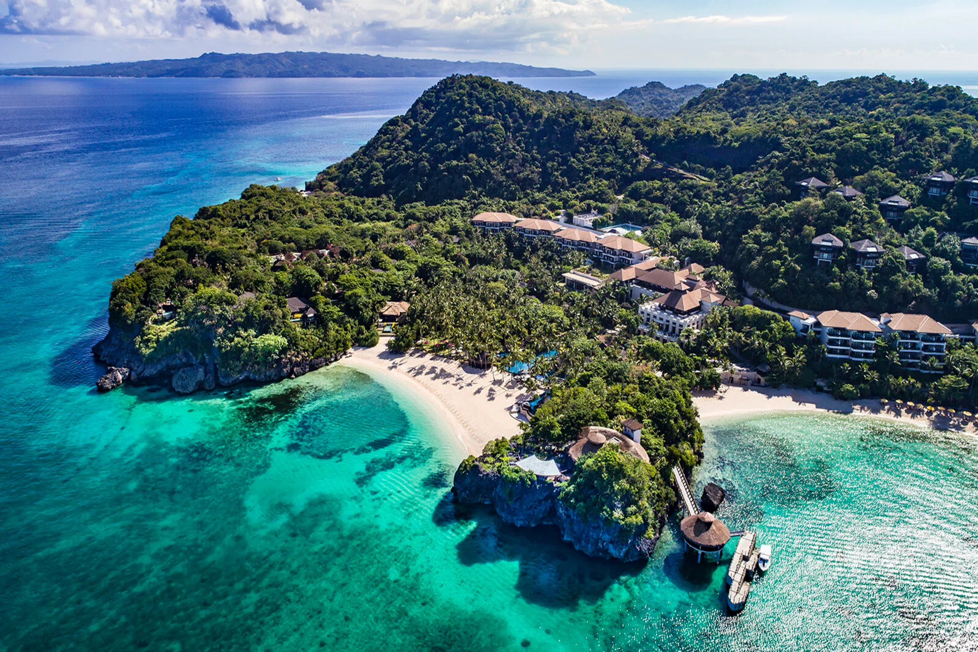 Boracay Philippines aerial view luxury beach resort couples travel – Vietnam vs Philippines beaches