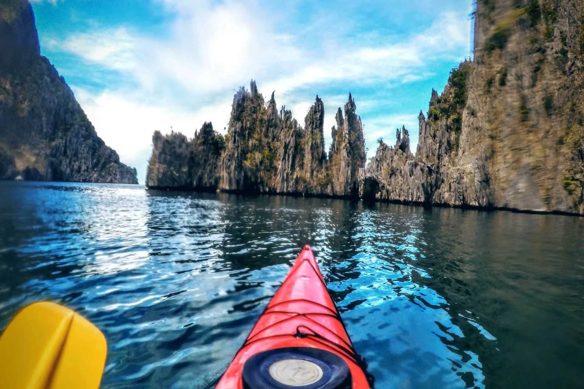 Paddling through the dramatic limestone cliffs of El Nido is one of the most iconic water experiences in the Philippines