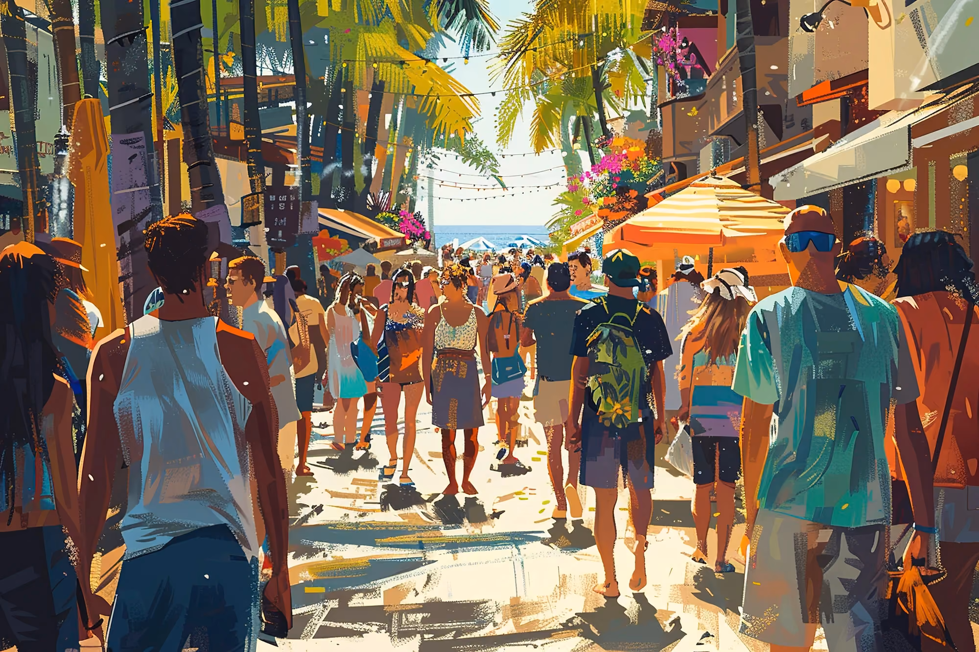Crowded street in Thailand during November, showing the peak tourist season for travellers comparing Thailand vs Maldives in November