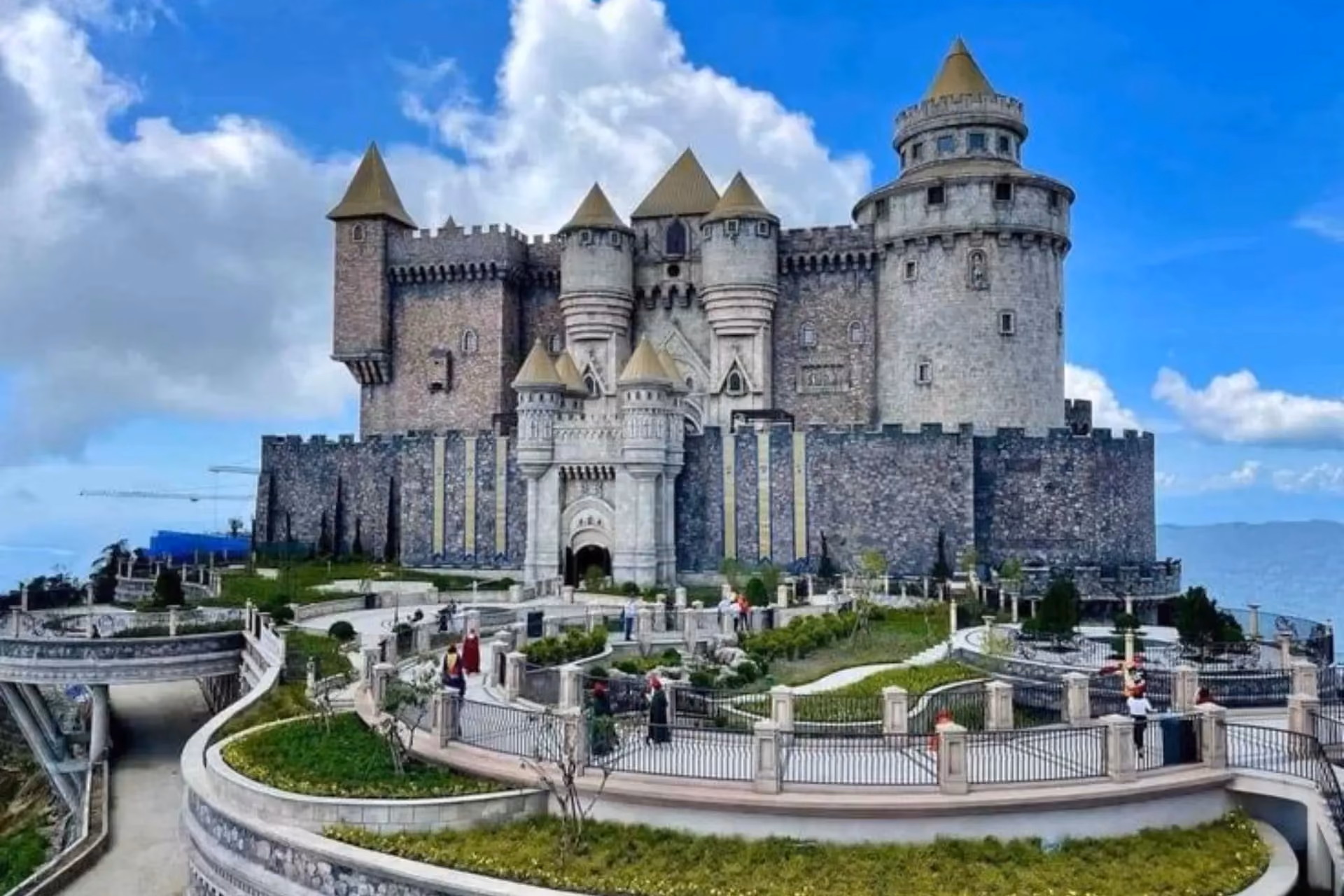 Large castle with towers at Vietnam French Village