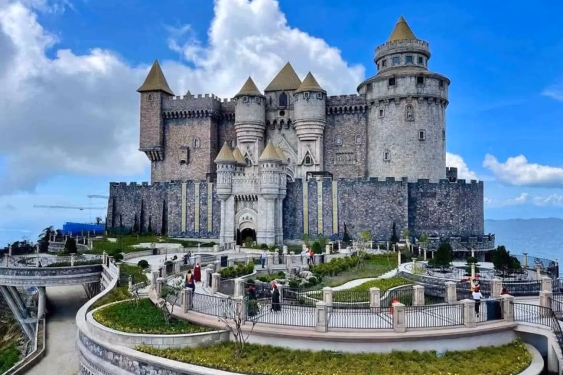 Large castle with towers at Vietnam French Village