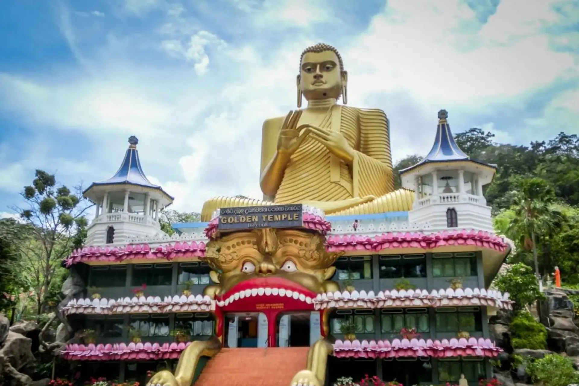 Golden Buddha statue at Dambulla Temple Sri Lanka
