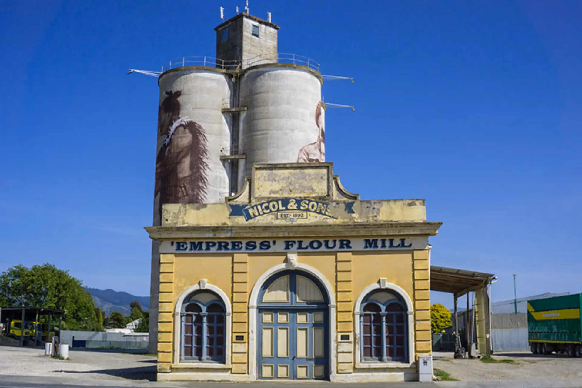 Empress Flour Mill building in Waimate, New Zealand
