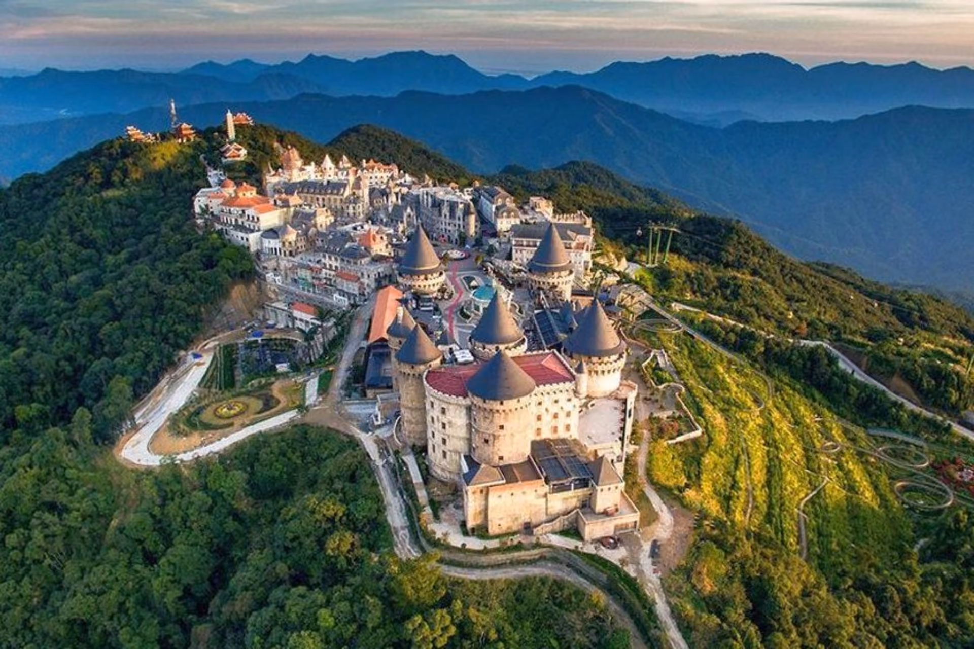 Castle with towers at Ba Na Hills Vietnam