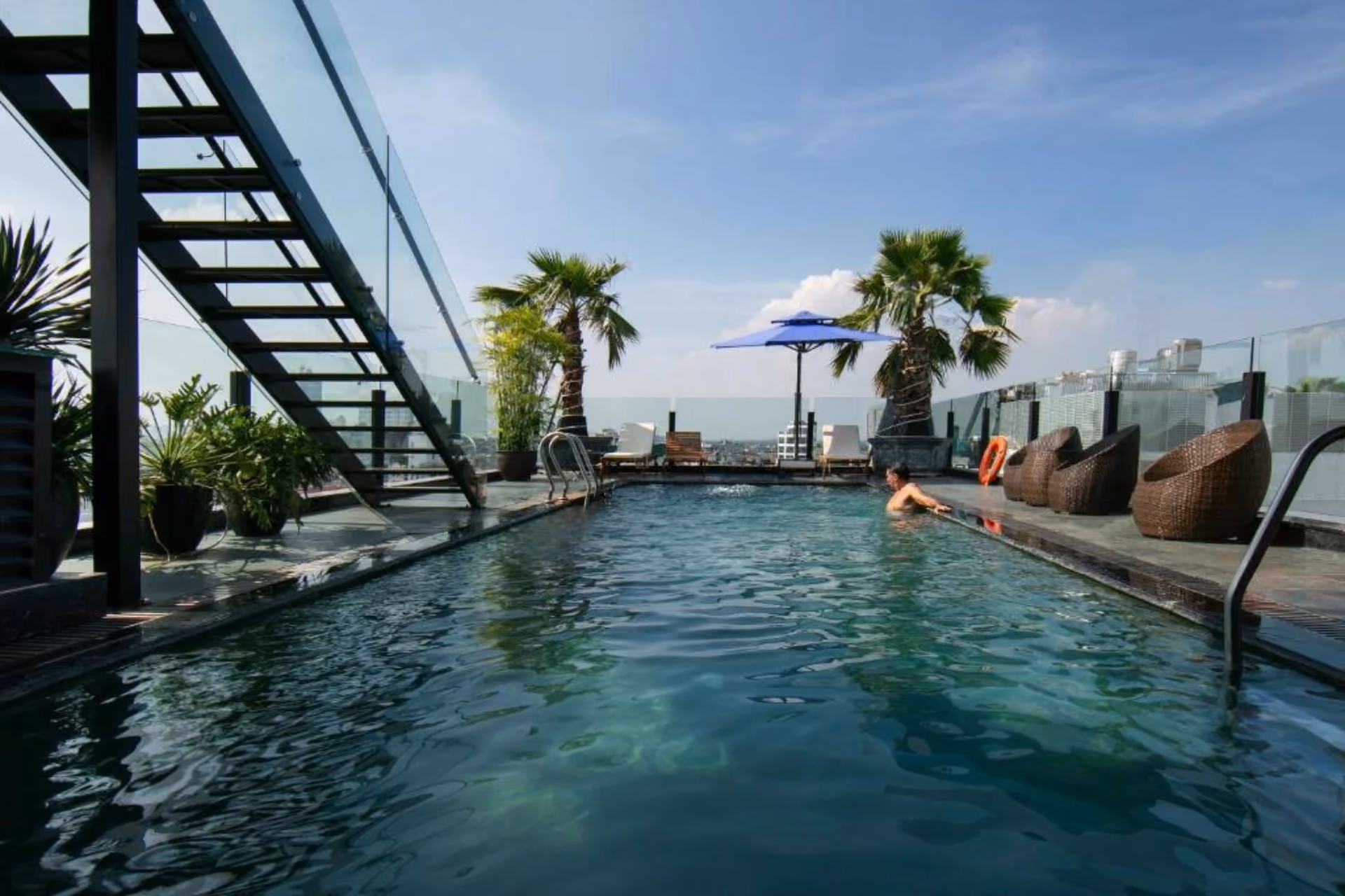 Rooftop pool at Maison de Ville Crown with city view
