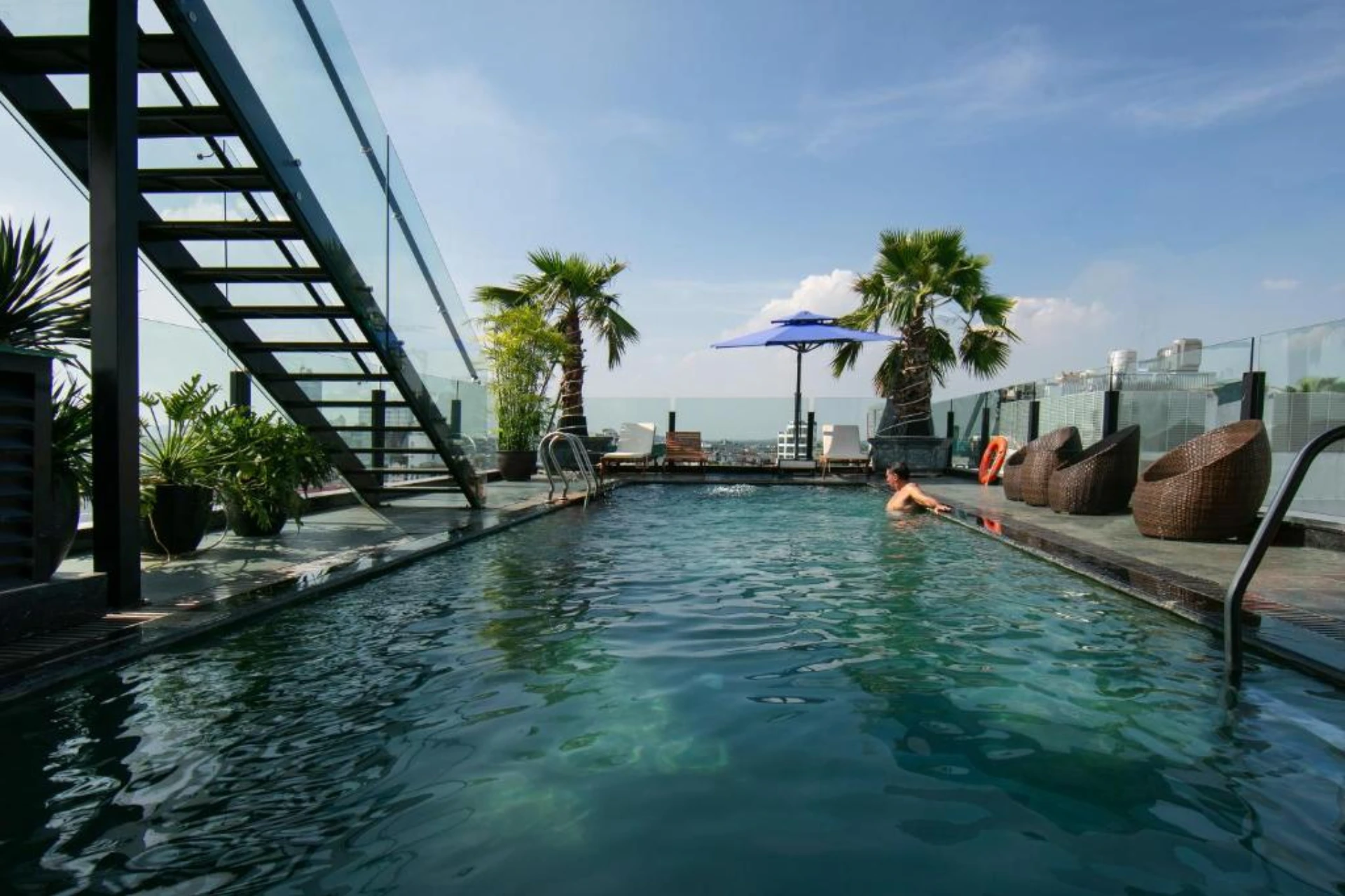 Rooftop pool at Maison de Ville Crown with city view