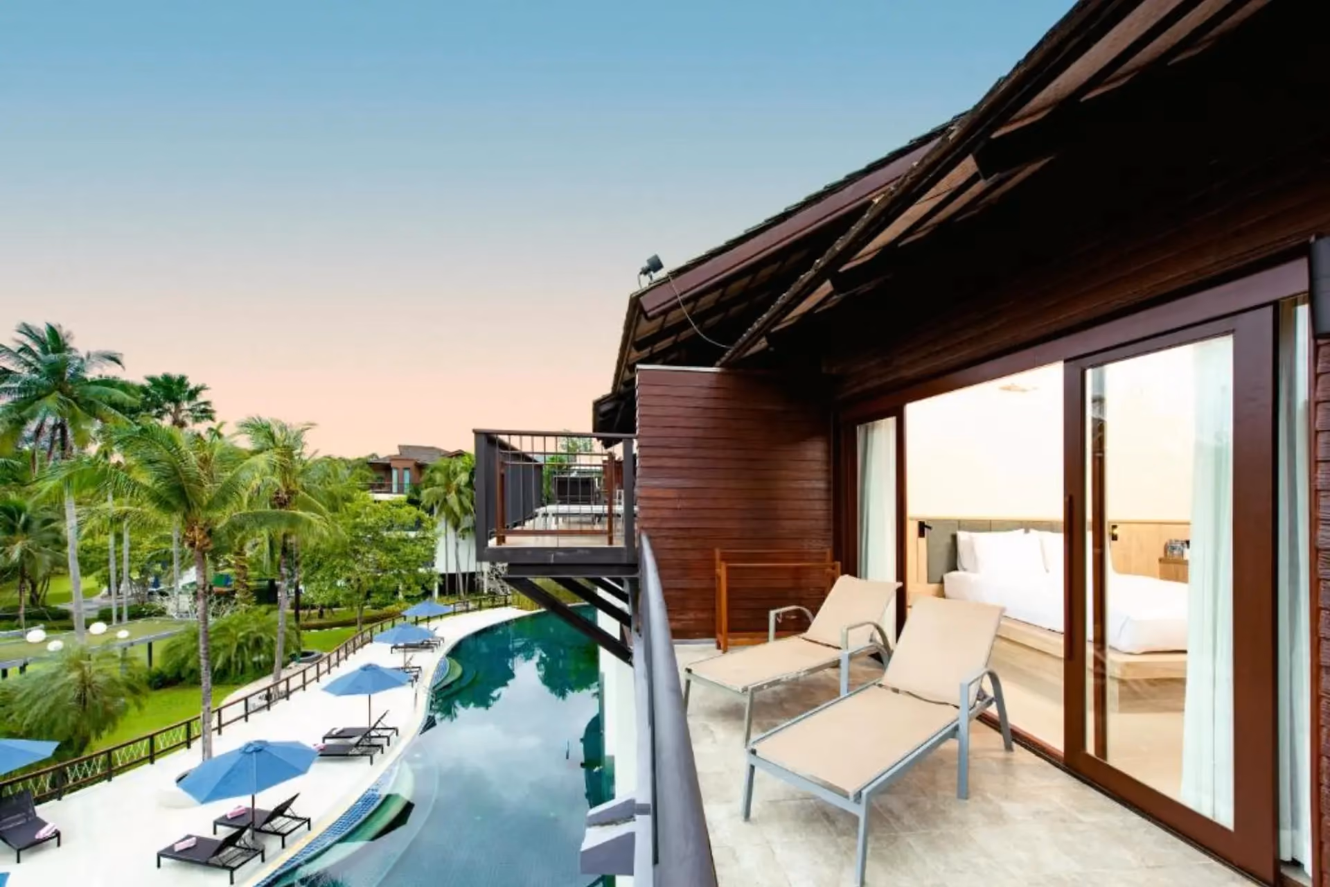 Modern wooden cabin with pool view in Ao Nang Krabi