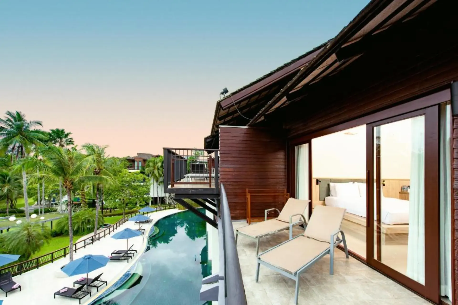 Modern wooden cabin with pool view in Ao Nang Krabi