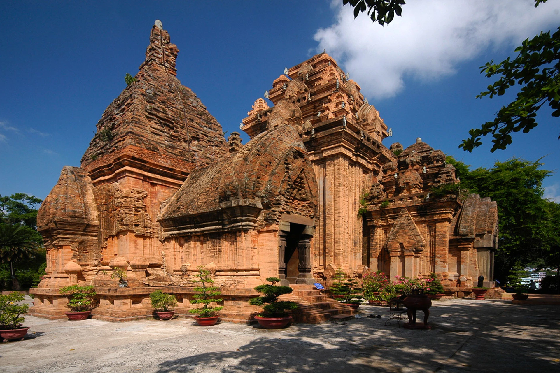 Po Nagar ancient brick temple towers under blue sky