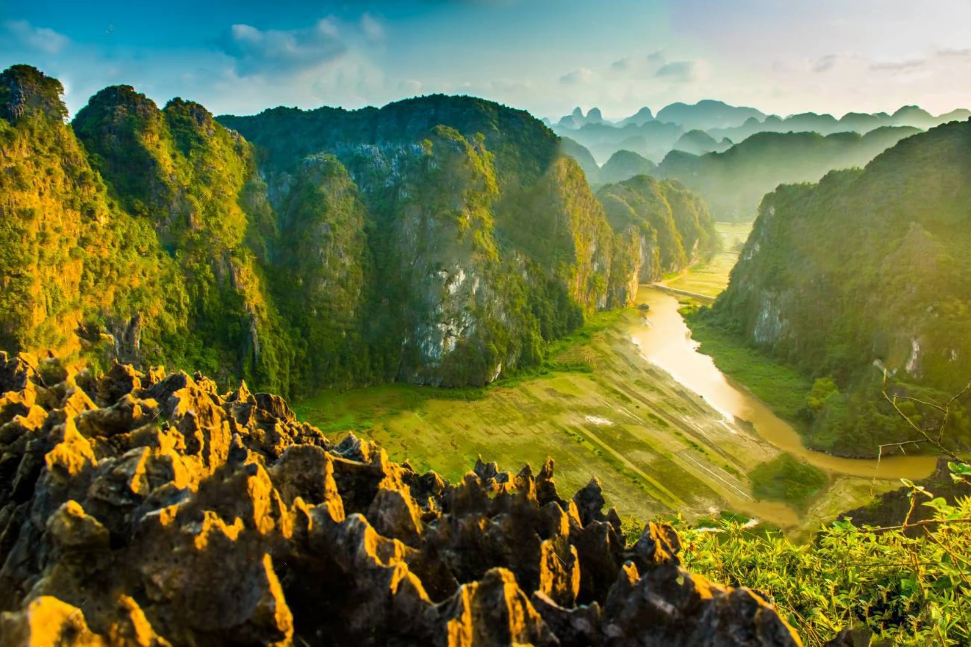 Mountain top view of Ninh Binh