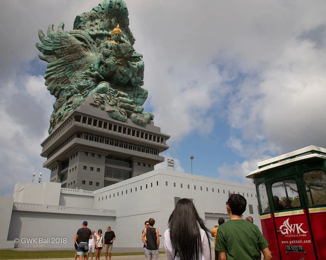 Giant stone demon head at GWK Cultural Park Bali
