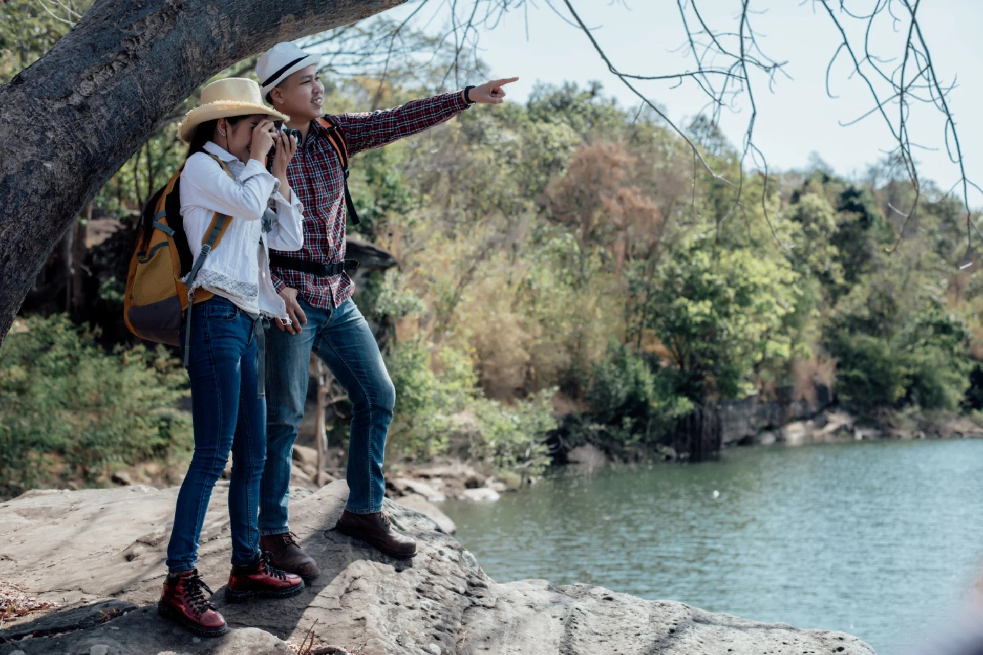 Couple hiking and exploring nature in Vietnam — adventure activities for travellers in June