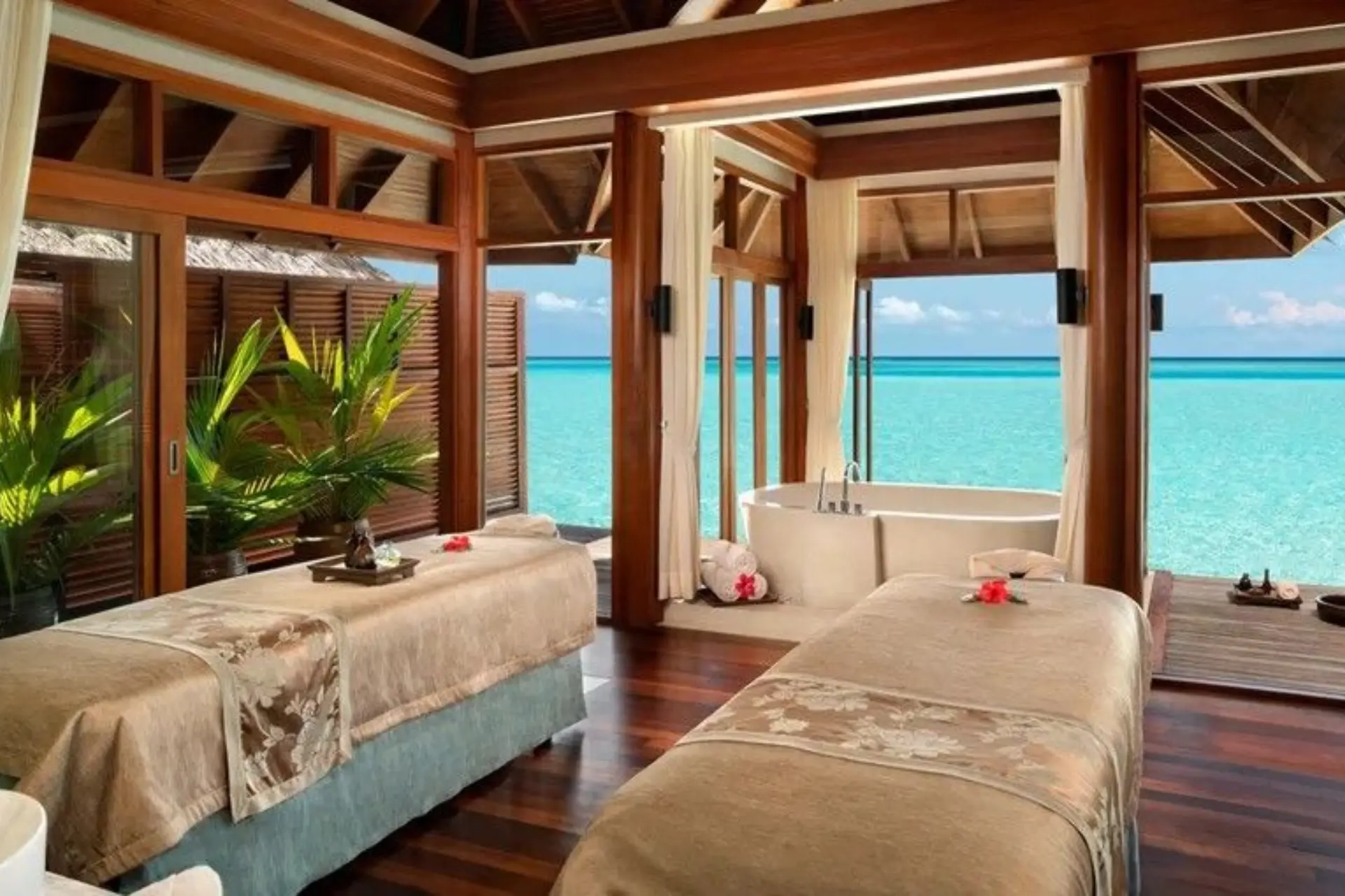 Spa session overlooking the ocean