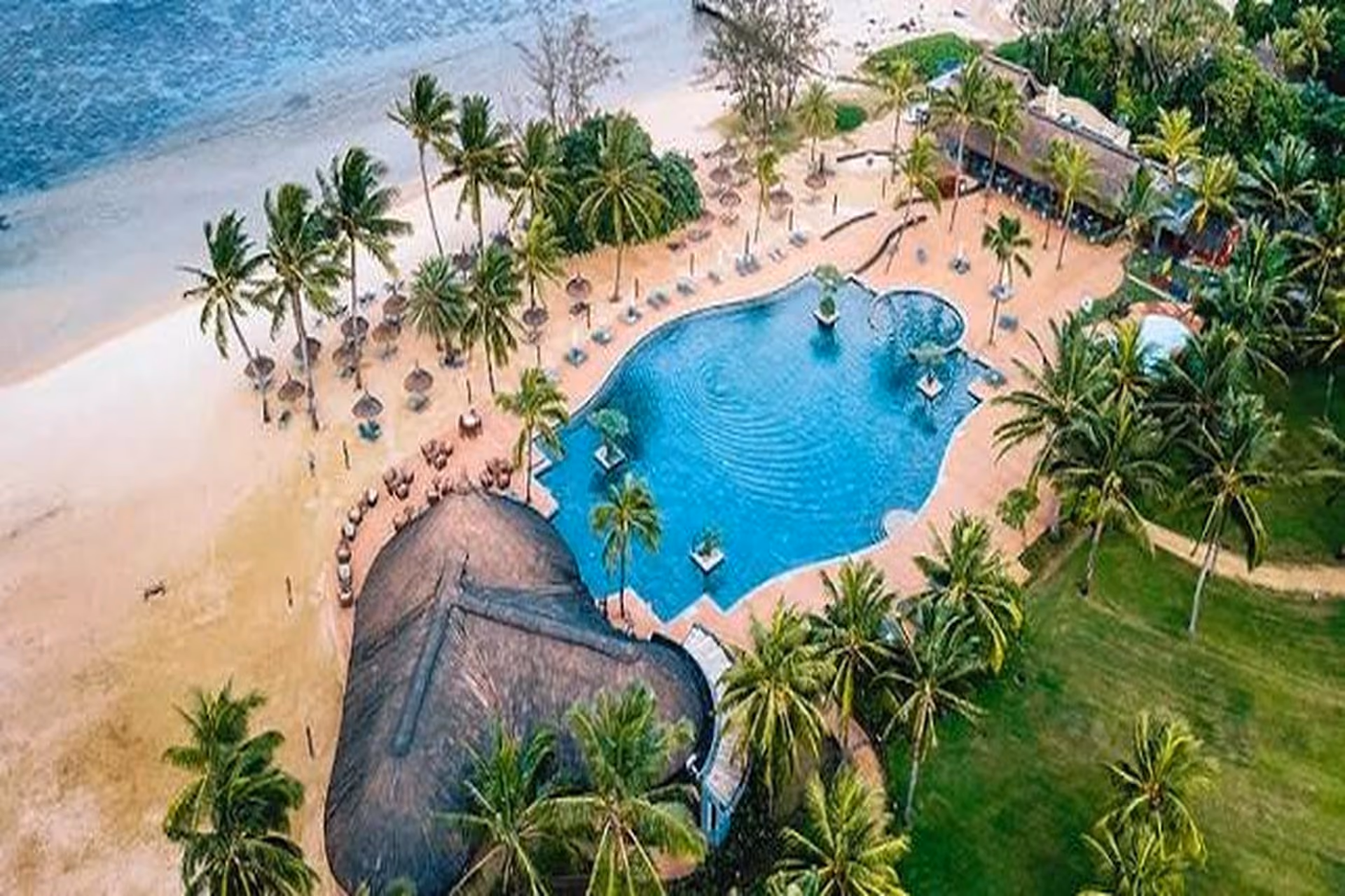 Aerial view of Outrigger Mauritius Beach Resort