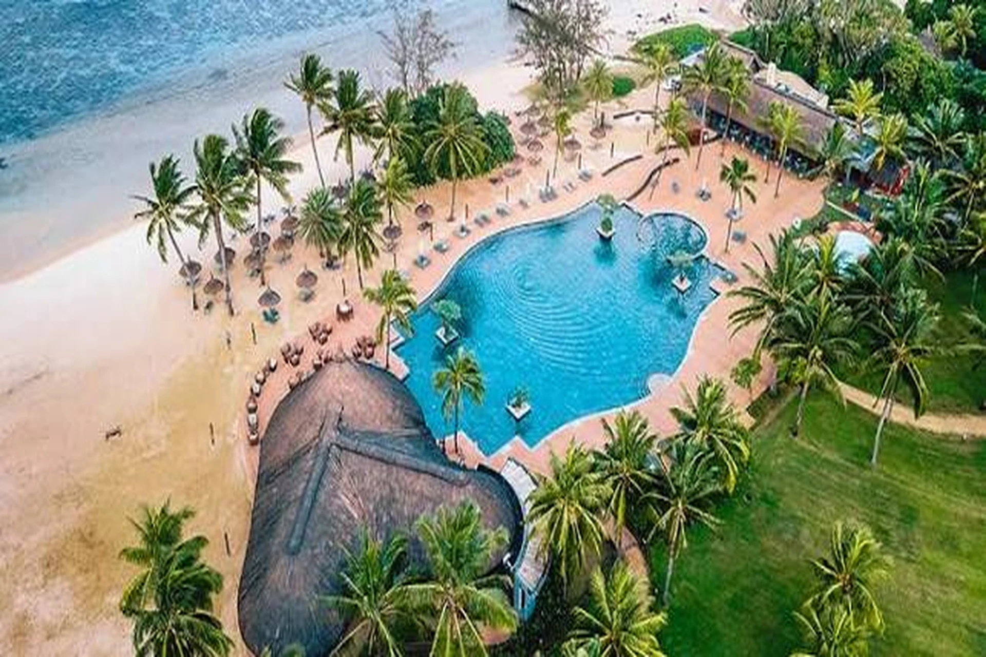 Aerial view of Outrigger Mauritius Beach Resort