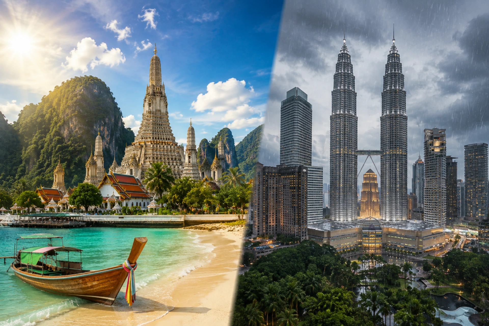 Thailand and Malaysia weather comparison in May,