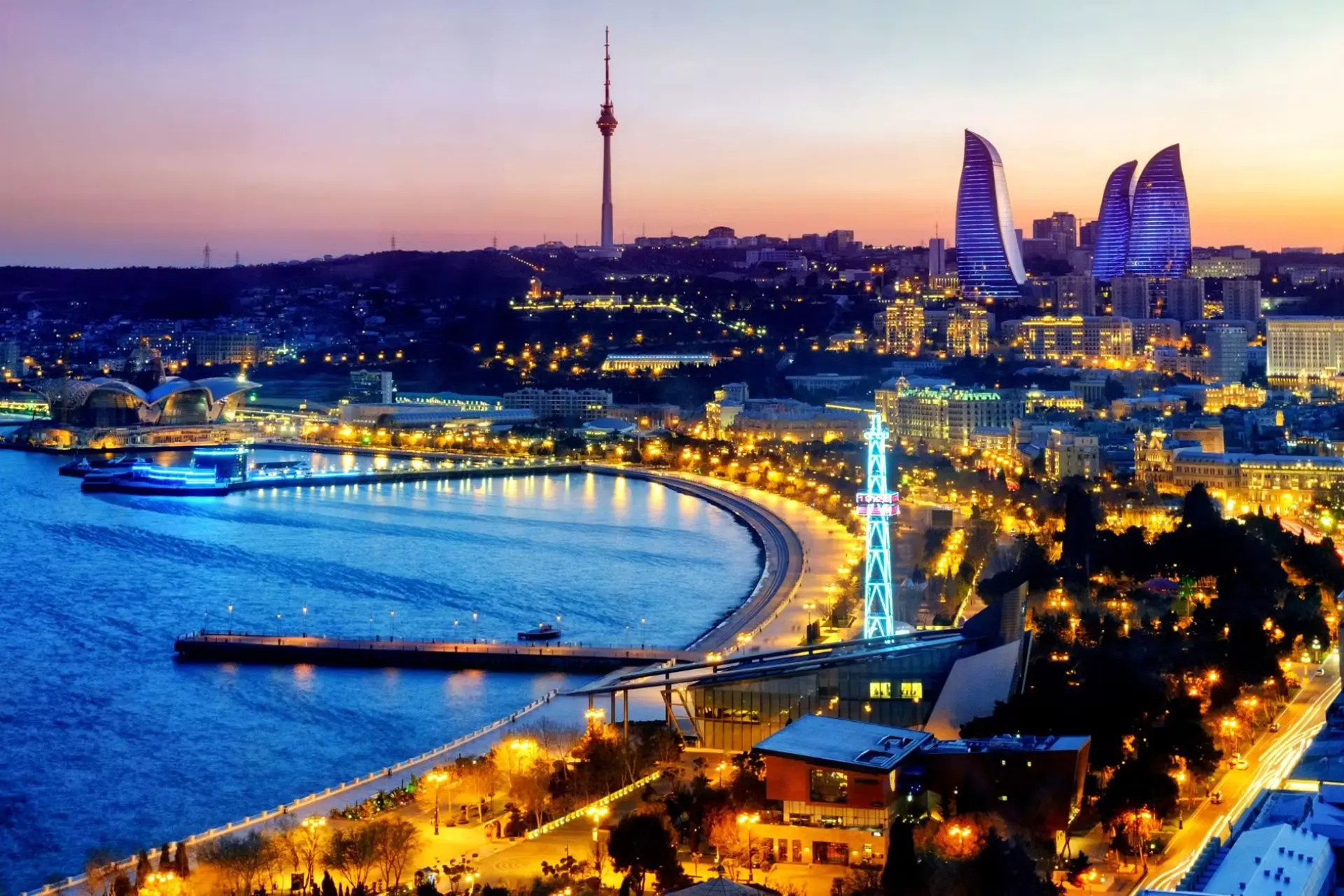 City lights of Azerbaijan