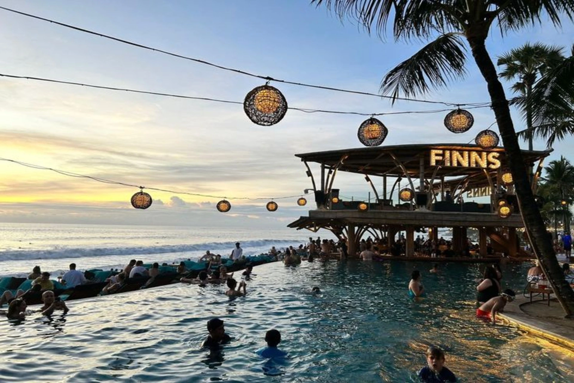 The infinity pool at Finns Beach Club 