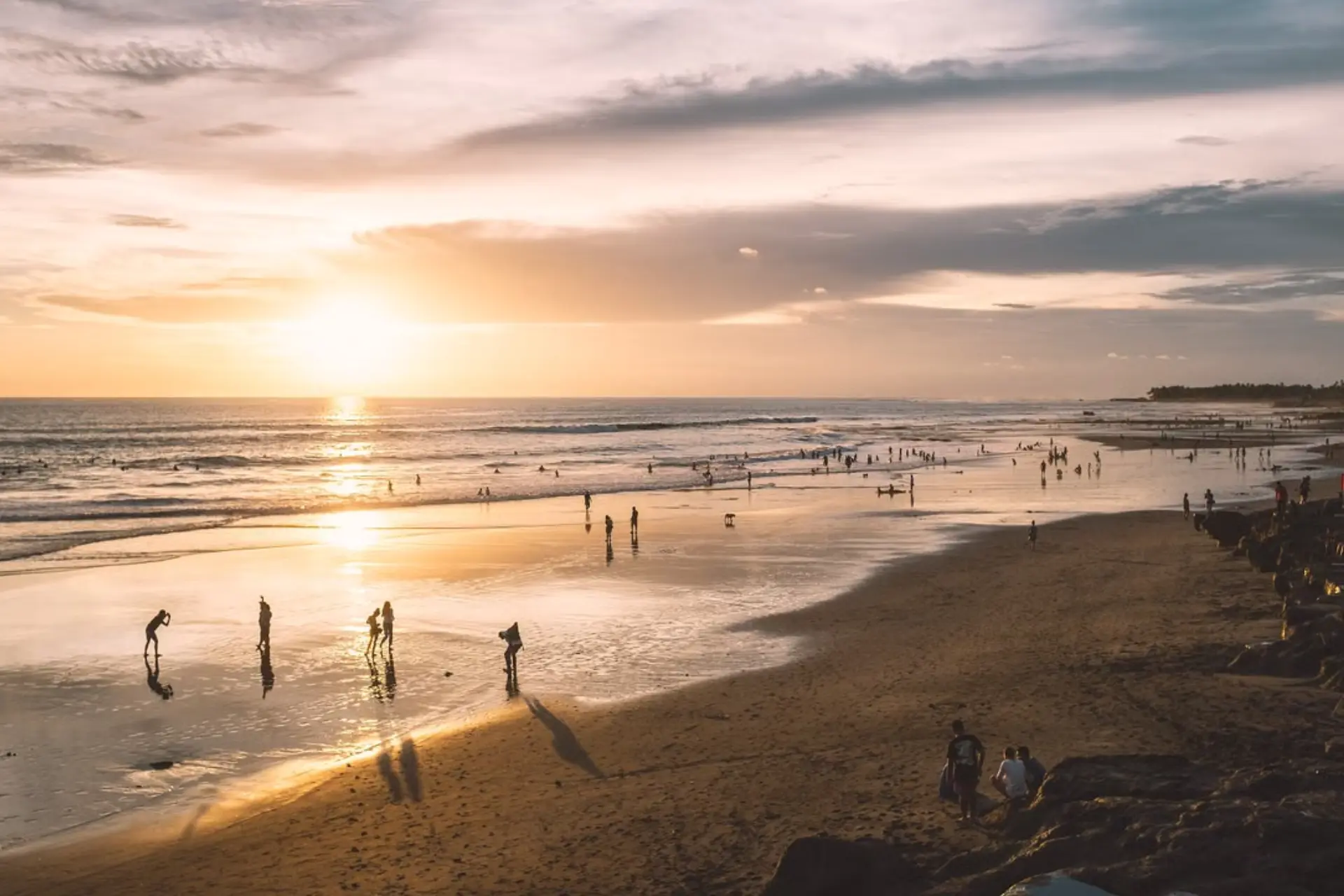 Kuta Beach sunset in October