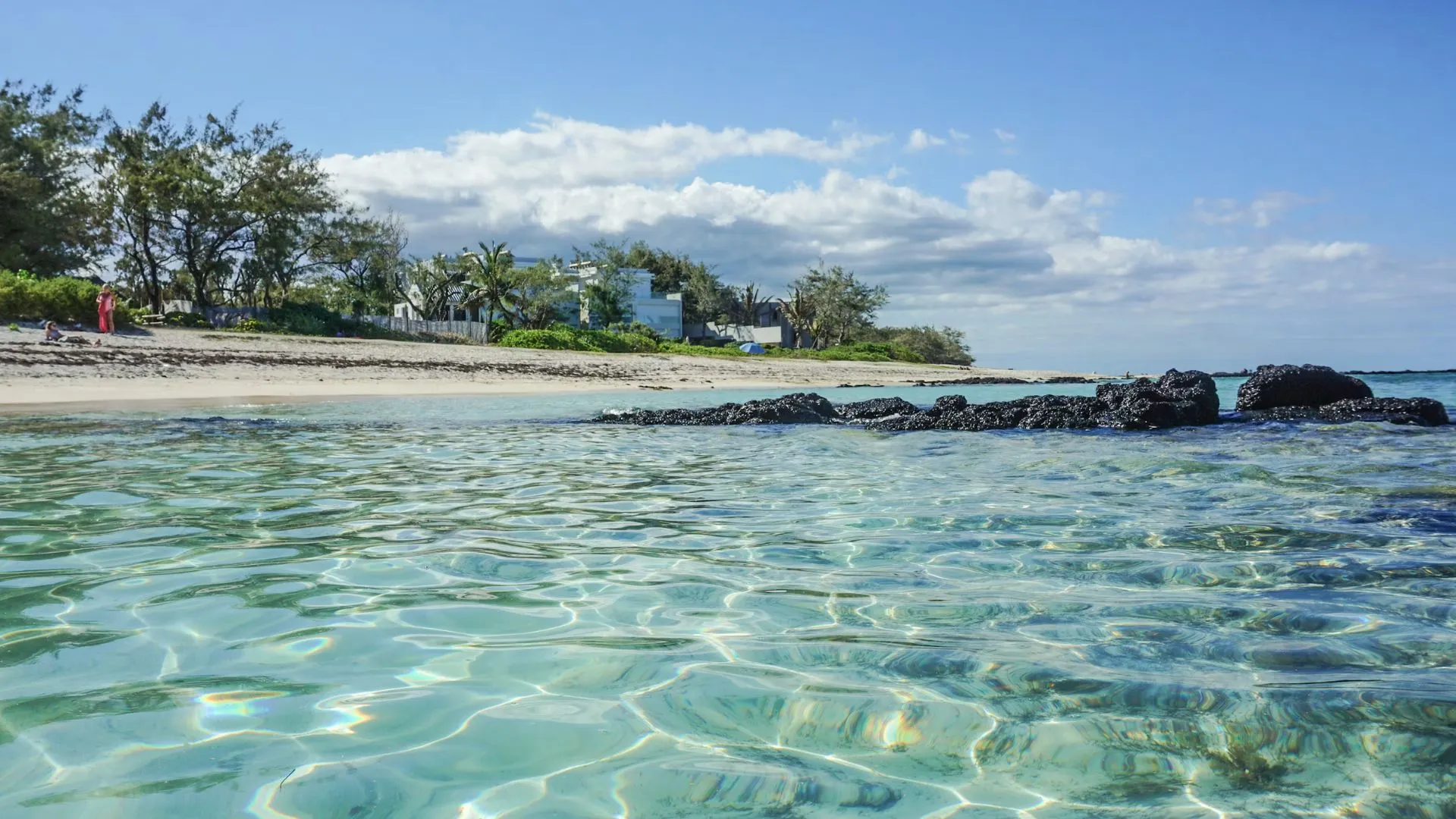 Mauritius beach with clear shallow water