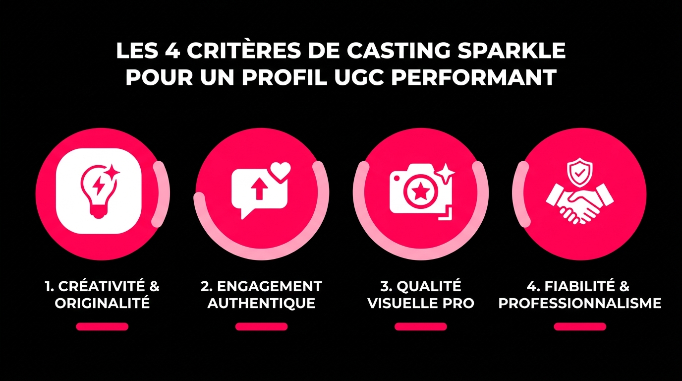 Les 4 critères de casting Sparkle pour un profil UGC performant