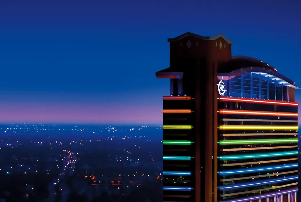MotorCity Casino Hotel at night