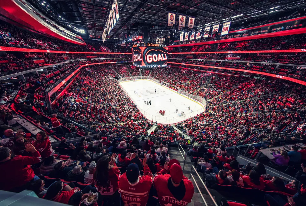 Little Caesars Arena during a Detroit Red Wings game
