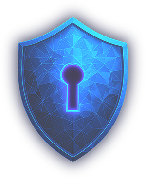 Shield with a keyhole to showcase security