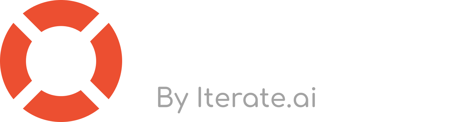AgentOne logo with a gradient blue-green letter A icon and text reading 'AgentOne By Iterate.ai'.