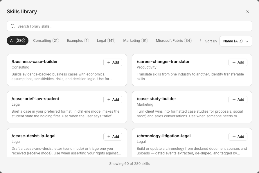 Generate's skills library
