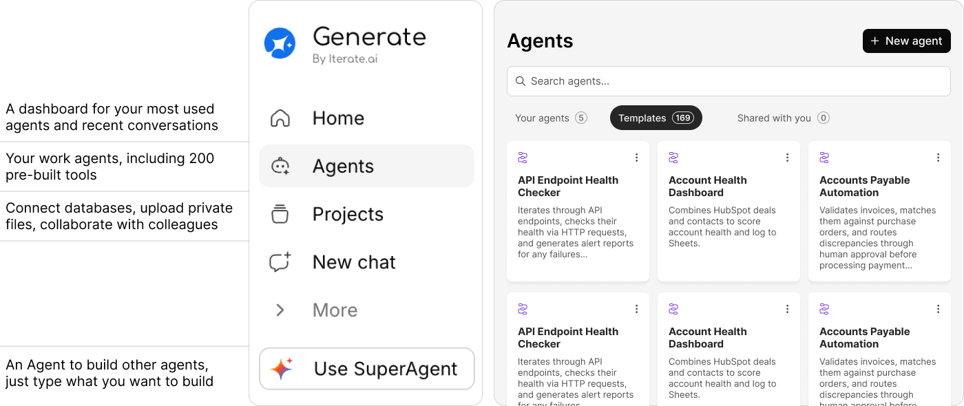 Generate navigation and Agents dashboard