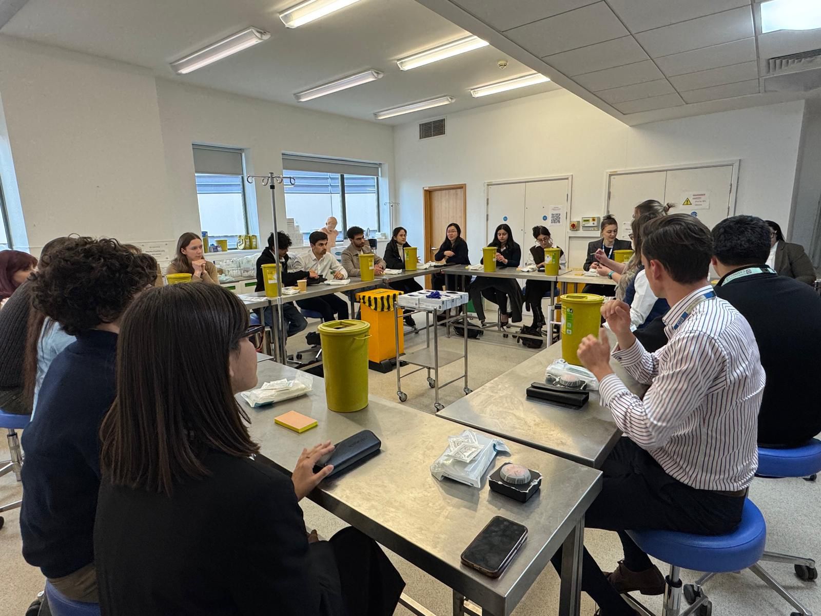 Suturing workshop with the UpSurgeOn suturing kits, led by Ms. Claudia Craven and Ms. Sara Venturini