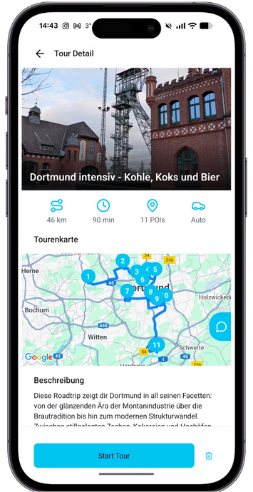 Dortmund Tour in der Roadstory App