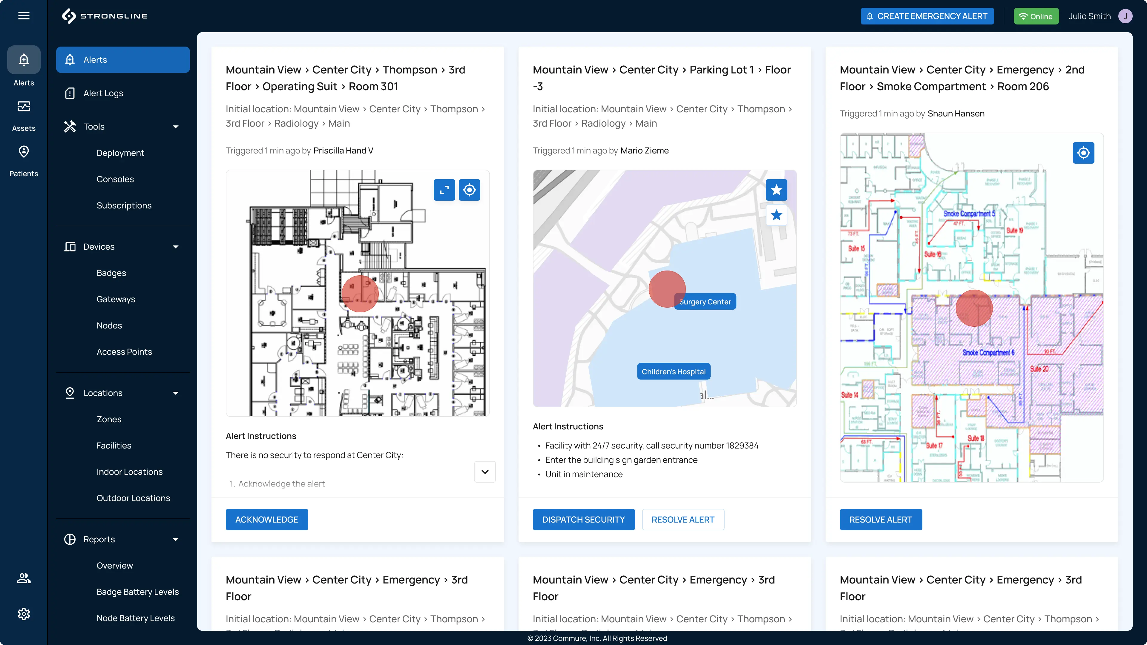 Strongline Location Dashboard