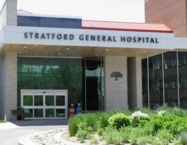 Stratford General Hospital building entrance