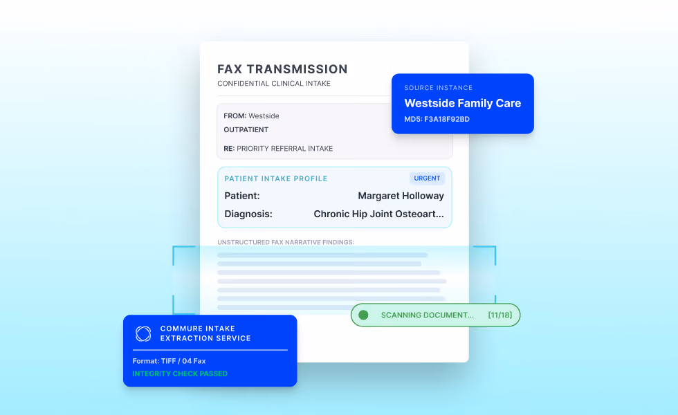 AI scanning and extracting referral data from a fax.