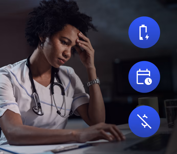 Healthcare professional experiencing burnout and administrative burden