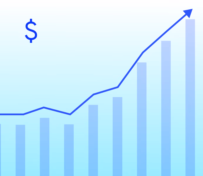 Chart showing increasing revenue growth