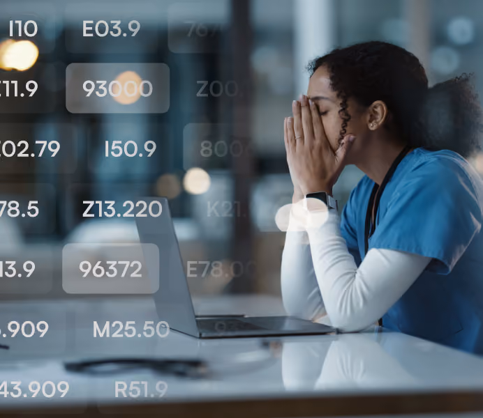 Healthcare professional overwhelmed by medical coding tasks