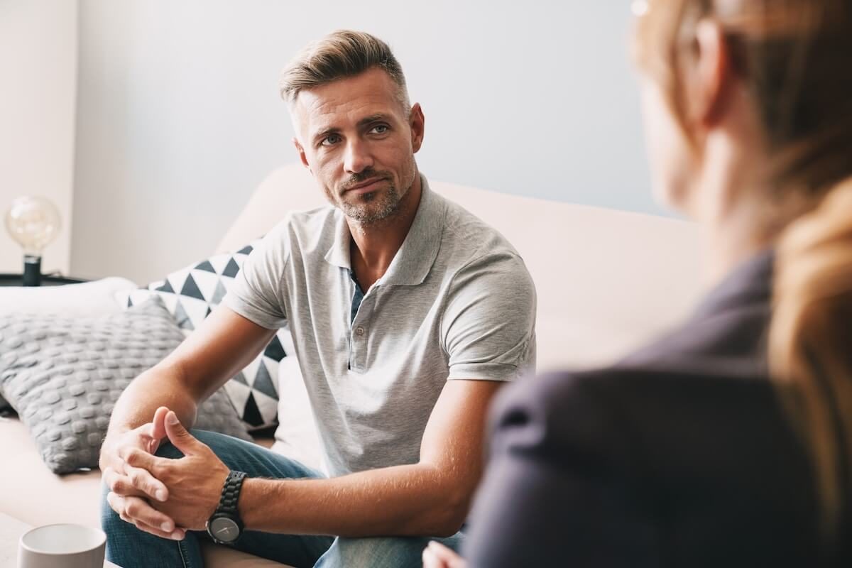 man talking to provider