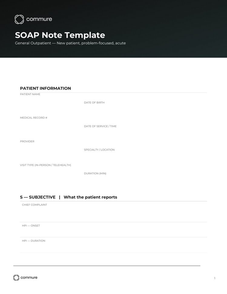 soap note template