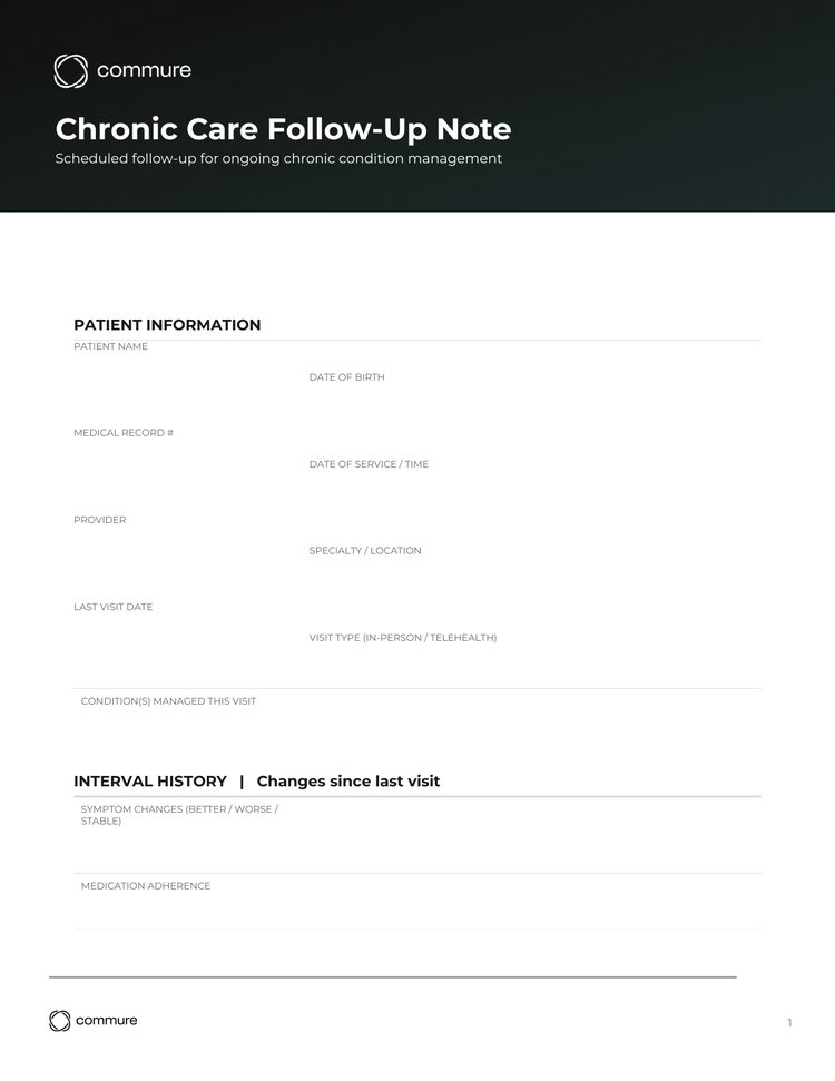 chronic care follow-up template