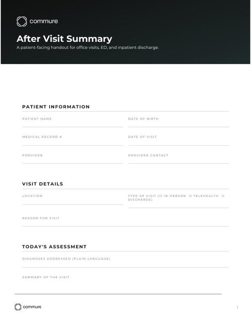 after visit summary template