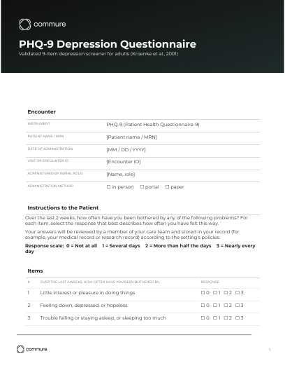 PHQ-9 depression questionnaire