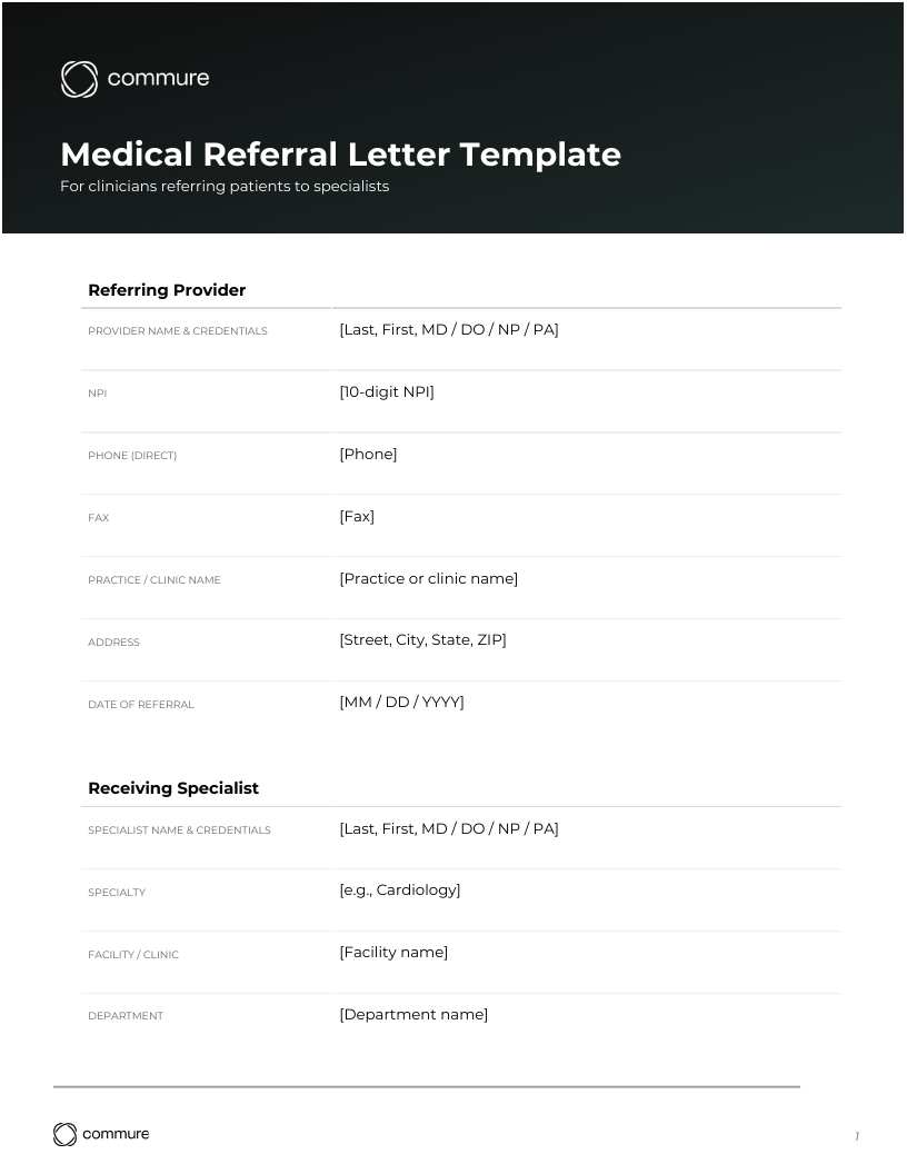 Referral letter template